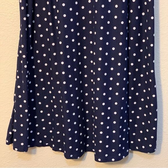 NO BOUNDARIES Sundress Juniors L 11/13 Navy Blue White Polka Dot Lace Mini. - Picture 4 of 8